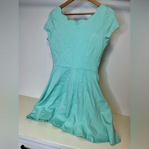 NWOT- Love Ady Scallop Fit and Flare Dress- Large